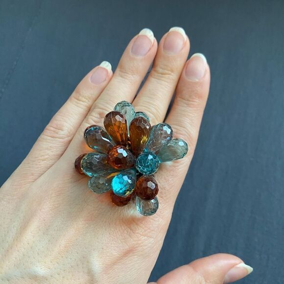 NWT Playful Large Bead Ring - Stretchy Band - Dots - Picture 1 of 5